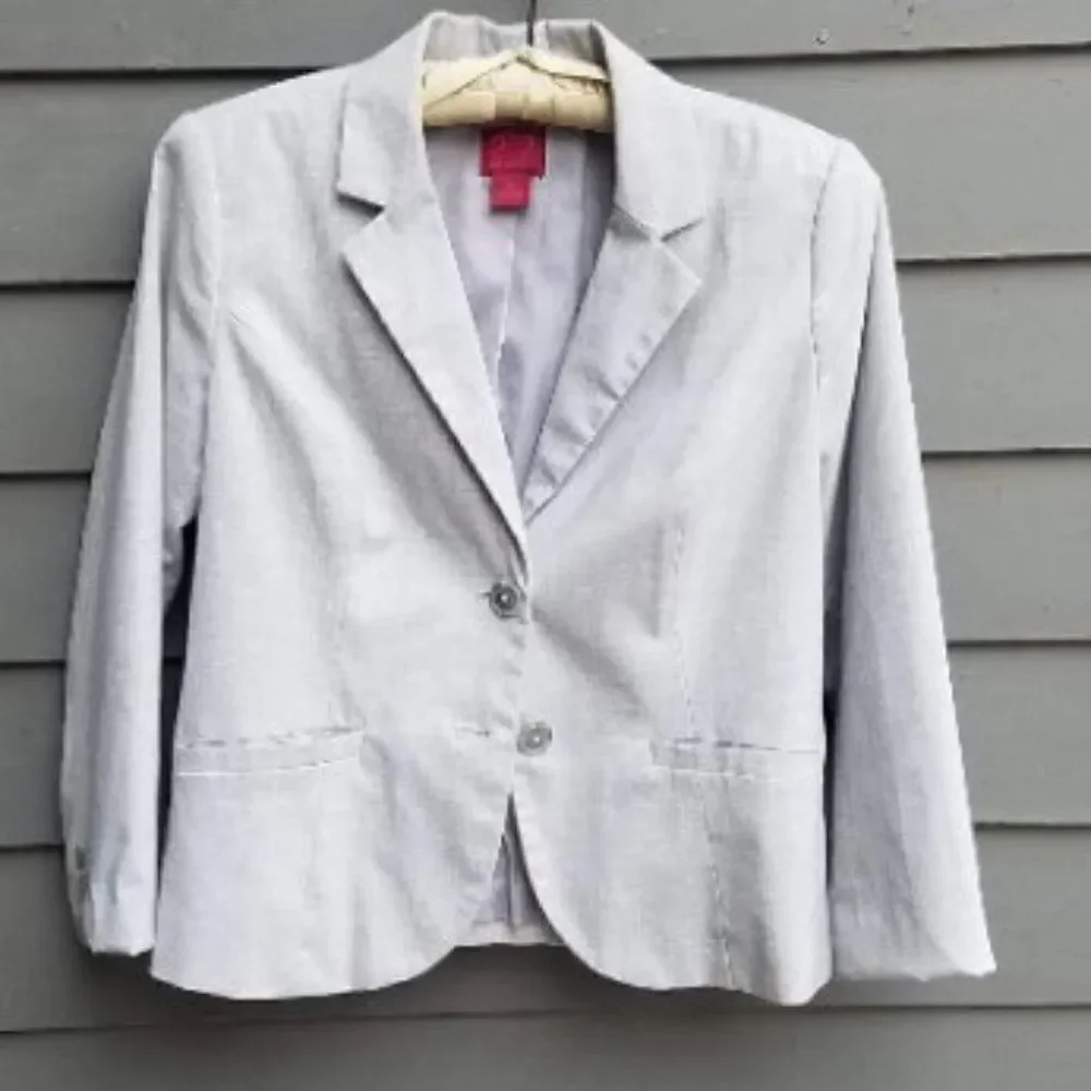 212 Collection LIGHT GRAY 2 Button Blazer Size 10 - Picture 1 of 4